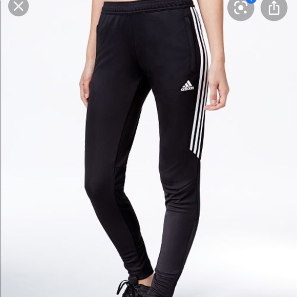 white adidas soccer pants